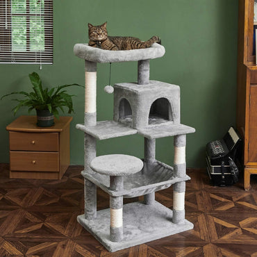 DogCratesDepot® Cat Haven 46.5" - The Ultimate Feline Retreat with Luxurious Hammock, Roomy Condo, and Large Perch for Playful Lounging - Dog Crates Depot®
