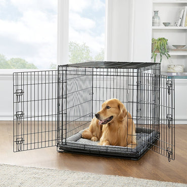 DogCratesDepot® Extra-Large (42'') Double-Door Folding Metal Dog or Pet Crate Kennel with Tray - Dog Crates Depot®