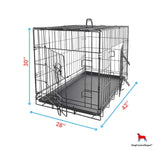 DogCratesDepot® Extra-Large (42'') Double-Door Folding Metal Dog or Pet Crate Kennel with Tray - Dog Crates Depot®