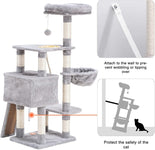 DogCratesDepot® Individual Cat Oasis: Elevated Feeding Bowl, Wide Scratching Board, Stable Cat Tower Design, and Lazy Cat's Favorite Basket - Dog Crates Depot®