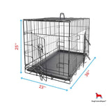 DogCratesDepot® Large (36'') Double-Door Folding Metal Dog or Pet Crate Kennel with Tray - Dog Crates Depot®