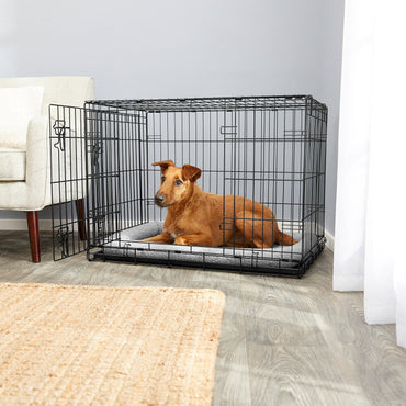 DogCratesDepot® Large (36'') Double-Door Folding Metal Dog or Pet Crate Kennel with Tray - Dog Crates Depot®