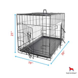 DogCratesDepot® Medium (30'') Double-Door Folding Metal Dog or Pet Crate Kennel with Tray - Dog Crates Depot®