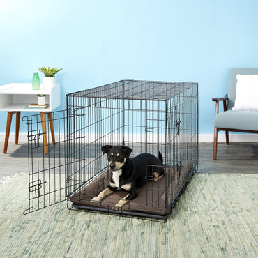 DogCratesDepot® Medium (30'') Double-Door Folding Metal Dog or Pet Crate Kennel with Tray - Dog Crates Depot®