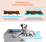 DogCratesDepot® Memory Foam Orthopedic Large Dog Bed with Sides, Waterproof Liner Dog Beds for Large Dogs, Non-Slip Bottom and Egg-Crate Foam Large Dog Couch Bed with Washable Removable Cover - Dog Crates Depot®