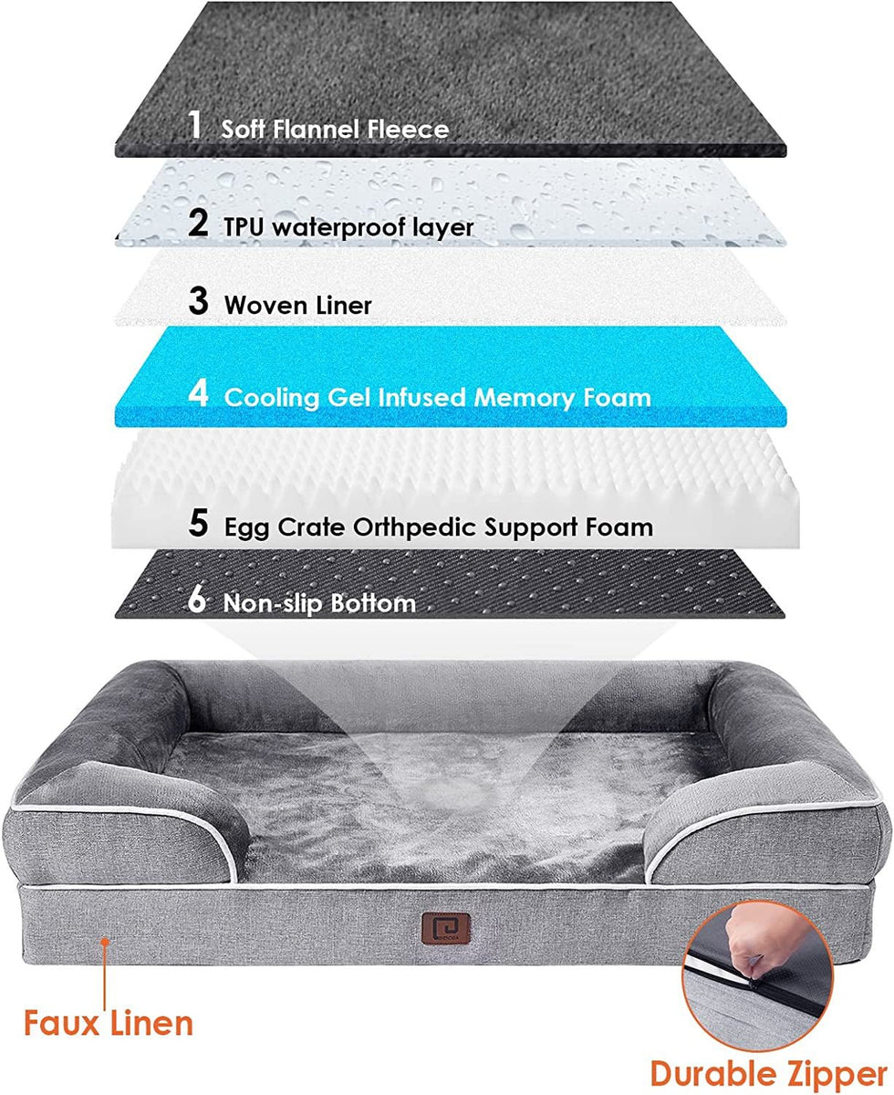 DogCratesDepot® Memory Foam Orthopedic Large Dog Bed with Sides