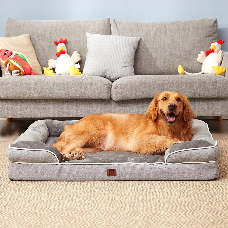 DogCratesDepot® Memory Foam Orthopedic Large Dog Bed with Sides