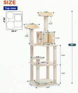 DogCratesDepot® Multi-Level Cat Sanctuary measuring 63" : Sufficient Scratching Support, Multi-Cat Design, Stable & Safe Haven, Enjoyable Cat Playhouse - Dog Crates Depot®