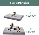 DogCratesDepot® Orthopedic Dog Bed for Large Dogs, Plush Pet Bed Mattress with Removable Washable Cover-Pet Bed with Non-Slip Bottom, Big Dog Mat with Waterproof Lining Grey - Dog Crates Depot®
