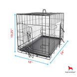 DogCratesDepot® Small (24'') Double-Door Folding Metal Dog or Pet Crate Kennel with Tray - Dog Crates Depot®