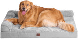 Memory Foam Dog Bed Medium, Orthopedic Dog Beds for Medium Dogs with Waterproof Removable Cover, L Shaped Washable Pet Bed with Sides and Non-Slip Bottom Dog Sofa Pillow, Grey - Dog Crates Depot®